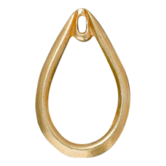 Tierracast Pewter Pendant, 28x18mm Teardrop - Bright Gold