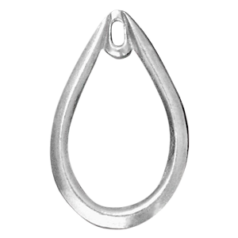 Tierracast Pewter Pendant, 28x18mm Teardrop - Bright Rhodium