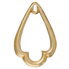 Tierracast Pewter Pendant, 32x20mm Trefoil - Bright Gold