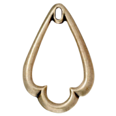 Tierracast Pewter Pendant, 32x20mm Trefoil - Brass Oxide