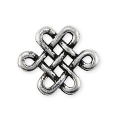Connector, Pewter in Chinese Knot Design in Antique Silver Finish