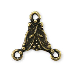 3 Loop Connector - Vine Antique Gold