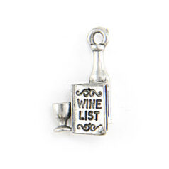 Wine Charm - Wine Bottle with Wine List 15x10mm