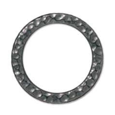 Tierracast Link, Large Hammered Ring - Black