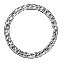 Tierracast Pewter Link, 25mm Hammertone Ring (inside diameter: 20mm)- Bright Rhodium