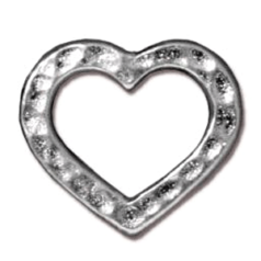 Tierracast Link, Hammertone Heart - Bright Rhodium
