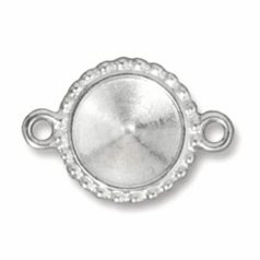 Tierracast Rivoli Frame, 12mm Beaded Round Link - Rhodium