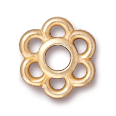 Tierracast Pewter Link, 12.5mm Six Petal (Center Hole: 4mm) - Bright Gold