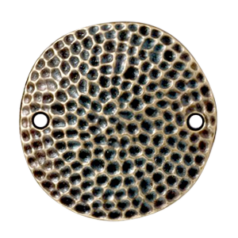 Tierracast Pewter Link, 25mm Hammertone Disk - Brass Oxide