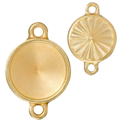 Tierracast Pewter Link, 14mm Faceted Rivoli - Bright Gold