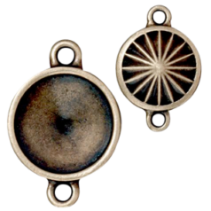 Tierracast Pewter Link, 14mm Faceted Rivoli - Bass Oxide