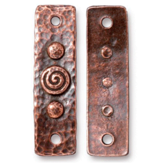 Tierracast Pewter Link, 39.5x11mm Spiral & Rivets - Antique Copper