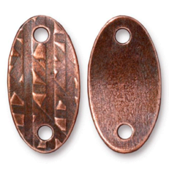 Tierracast Pewter Link, 24.5x13mm Rock & Roll Oval - Antique Copper