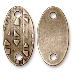 Tierracast Pewter Link, 24.5x13mm Rock & Roll Oval - Brass Oxide