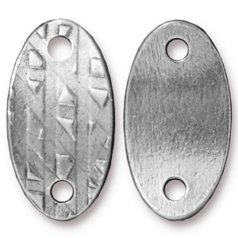 Tierracast Pewter Link, 24.5x13mm Rock & Roll Oval - Antique Pewter