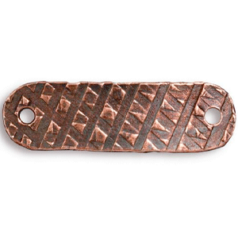 Tierracast Pewter Link, 41x12.5mm Rock & Roll Oval ID Tag - Antique Copper