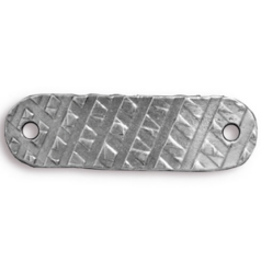 Tierracast Pewter Link, 41x12.5mm Rock & Roll Oval ID Tag - Antique Pewter