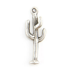 Charm, Pewter 21x8mm Cactus Plant in Antique Pewter Finish
