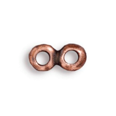 Tierracast Pewter Link. 9.5x4.4mm, 2 strands Rondelle Nugget with 2 Holes  - Antique Copper