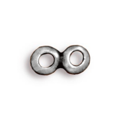 Tierracast Pewter Link. 9.5x4.4mm, 2 strands Rondelle Nugget with 2 Holes - Antique Pewter