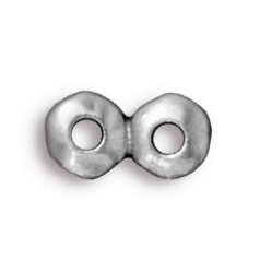 Tierracast Pewter Link, 12.3x6.6mm, 2 strands Rondelle Nugget with 2 Holes - Antique Pewter