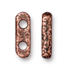 Tierracast Pewter Link, 12.5 x 4.2mm Distressed 2 Hole Bar - Antique Copper
