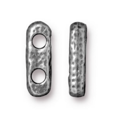 Tierracast Pewter Link, 12.5 x 4.2mm Distressed 2 Hole Bar - Antique Pewter