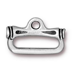 Tierracast Pewter End Bar, 18.6x11.7mm Bamboo (inside Hole 14x3.5mm) - Antique Silver