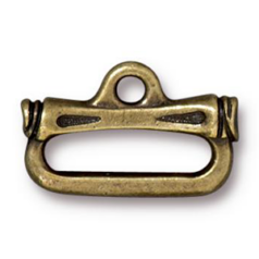 Tierracast Pewter End Bar, 18.6x11.7mm Bamboo (inside Hole 14x3.5mm) - Brass Oxide