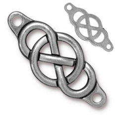Tierracast Pewter Link, 35x15mm Infinity Centerpiece  - Antique Pewter