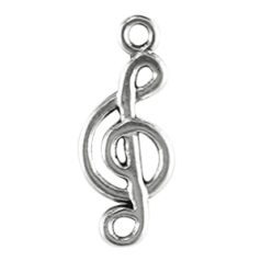 Charm, Antique Pewter, 20x18mm Musical Symbol, Lead Free