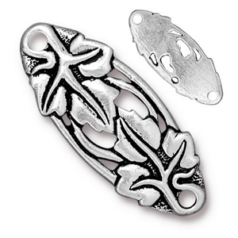 Tierracast Pewter Link, 33.5x13mm Leaf - Antique Silver
