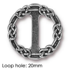 Tierracast Pewter Link, 20mm Celtic Slider - Antique Silver