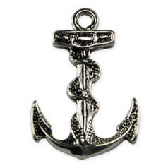 Charm, Pewter 34.5x24mm Anchor in Antique Silver Finish