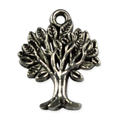 Charm Tree 22x17.6mm - Antique Silver (Hole Size: 1.8mm)