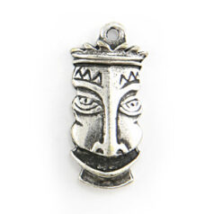Charm, Pewter 19x9mm Tiki Mask in Antique Pewter Finish