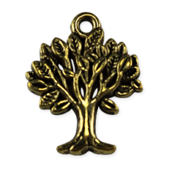 Charm Tree 22x17.6mm - Antique Gold (Hole Size: 1.8mm)