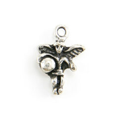 Charm, Pewter 13.5x12mm Angel in Antique Pewter Finish