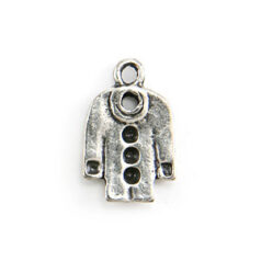 Charm, Pewter 13x10mm Good Jacket in Antique Pewter Finish