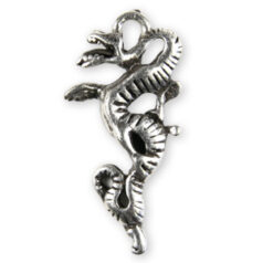 Charm, Pewter 25x12mm Serpentine Dragon in Antique Pewter Finish