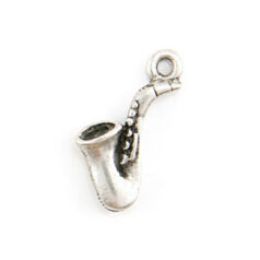 Charm, Pewter 17x7mm Saxophone in Antique Pewter Finish