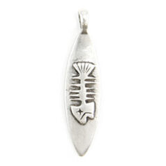Pendant - 50x15mm  Surfboard with Fishbone
