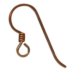 Tierracast Niobium Earwires with length 19.5mm, Wire Gauge 20ga in NB Copper Bronze Coil