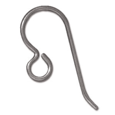 Tierracast Niobium Earwires with length 19.5mm, wire Gauge 19Ga in NB Grey Regular Loop