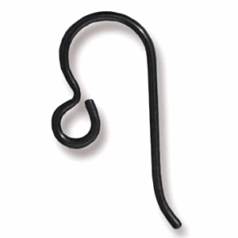 Tierracast Niobium Earwires with length 19.5mm, Wire Gauge 19 Ga in NB Black Regular Loop