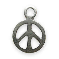 Charm, JBB Pewter 8.26mm Peace Sign in Antique Silver Finish