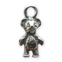 Charm, JBB Pewter 11.4x5.4mm Bear in Antique Silver Finish