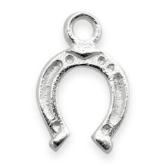 JBB Pewter - Horseshoe Pendant 10.3x6.7mm - Brass Antique Sterling Silver Plated