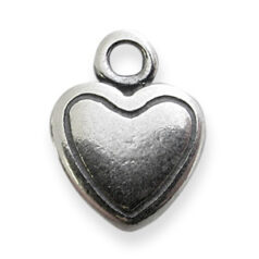 Charm, JBB Pewter  11x8.5mm Heart Design in Antique Silver