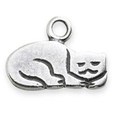 Charm, JBB Pewter 9.5x13mm Cat in Antique Silver Finish
